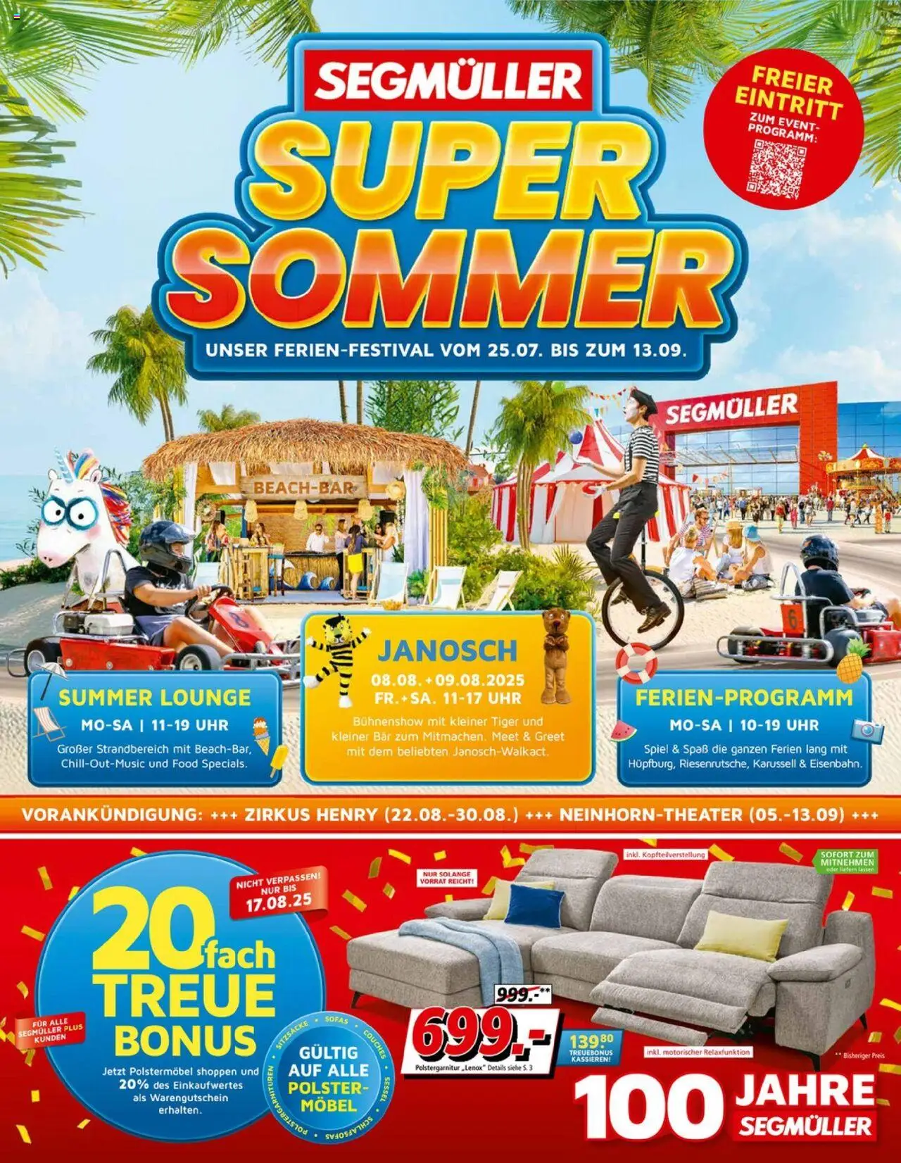 Segmüller Prospekt Sommer (vom 25.07.2025 - 13.09.2025) - Uhr, Sessel, Spiel