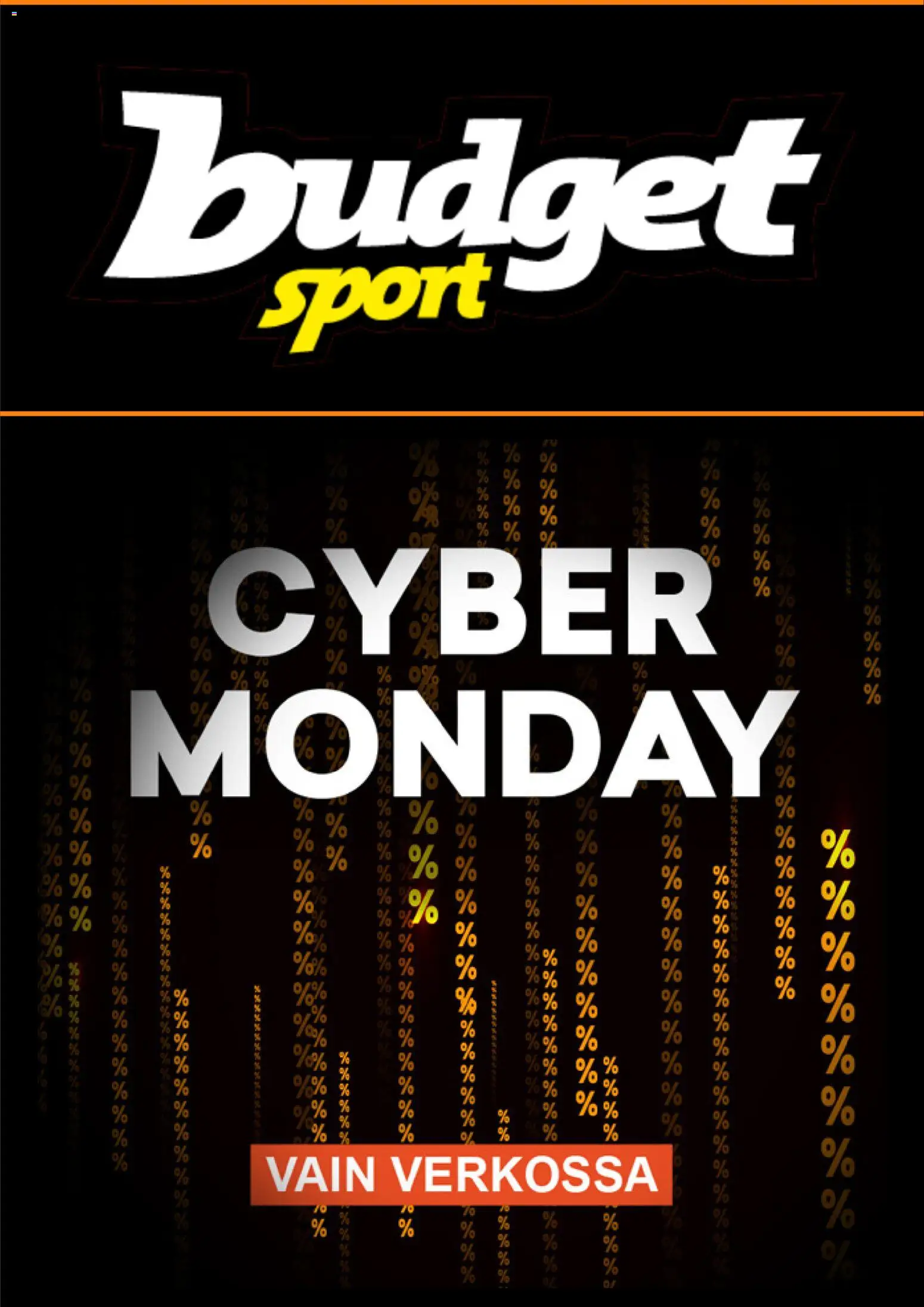 Kaupan Budget Sport Cyber Monday esikatselu, voimassa 01/12/2025