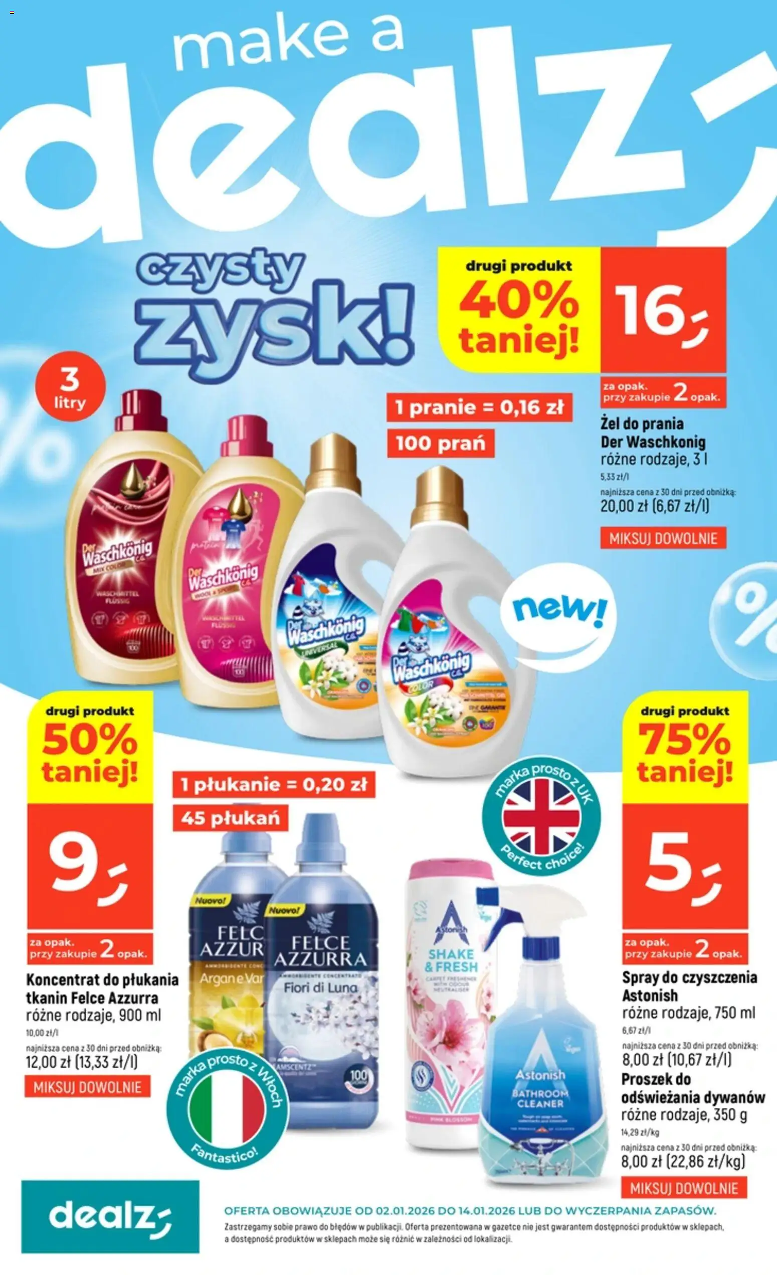 Pogląd gazetki "Czysty zysk" ze sklepu Dealz ważnej od 02.01.2026