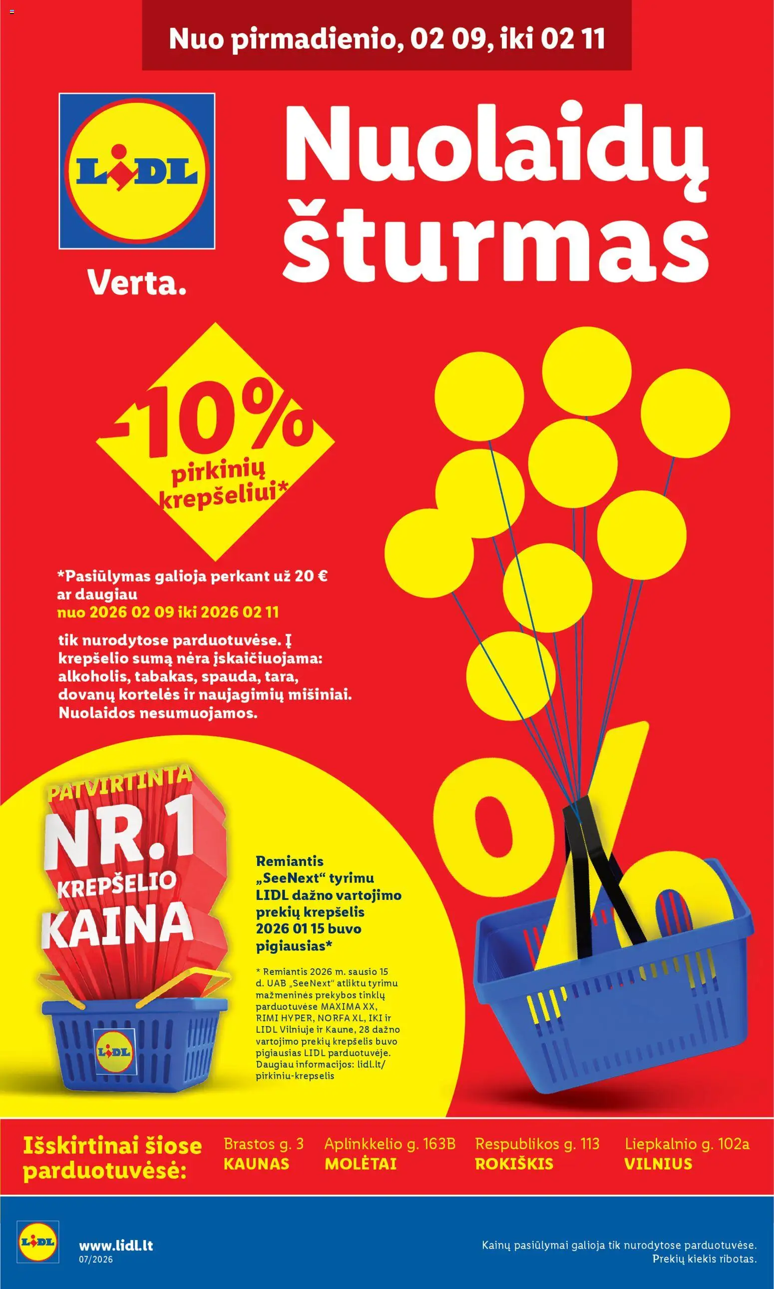 LIDL parduotuvės leidinio Leidinys - Nuolaidų šturmas galiojančio nuo 2026.02.09 peržiūra
