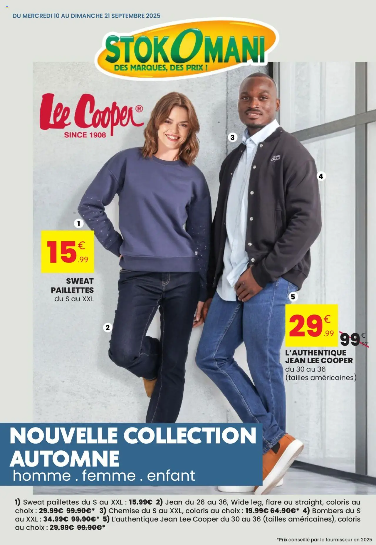 Catalogue de la boutique Stokomani valable du 10/09/2025 - Page numéro 1 - Jean, Chemise