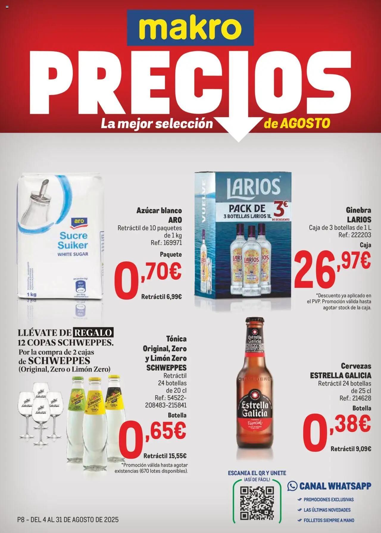 Makro Precios Levante > 04/08 - 31/08/2025 > Ofertas - Ginebra, Azúcar, Limón, Caja, Tónica