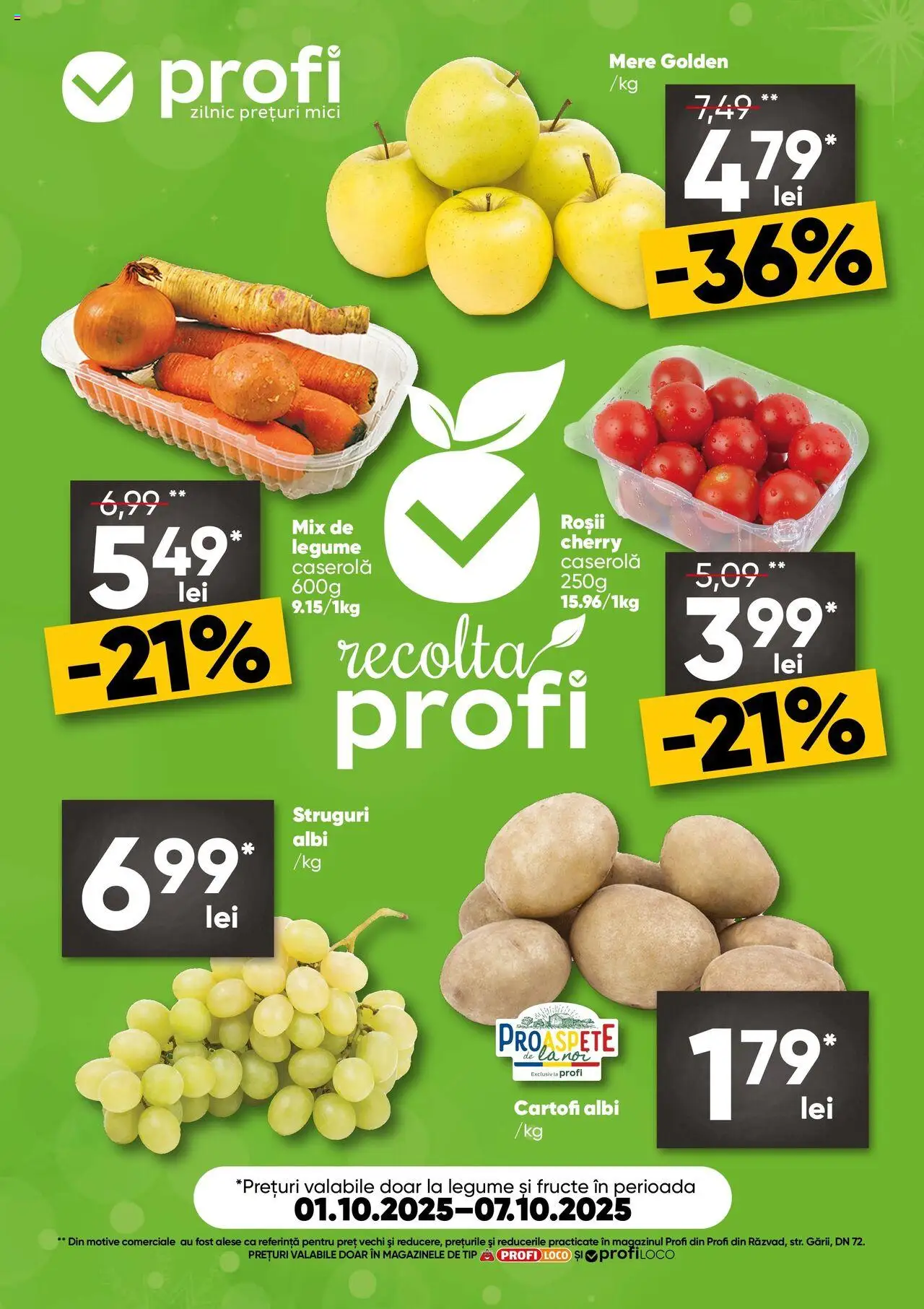 Previzualizarea de cataloage: Profi Revista Fresh Loco valabil de la 01.10.2025 - Legume, Fructe, Mere, Cartofi, Struguri, Roșii, Tip, Caserola