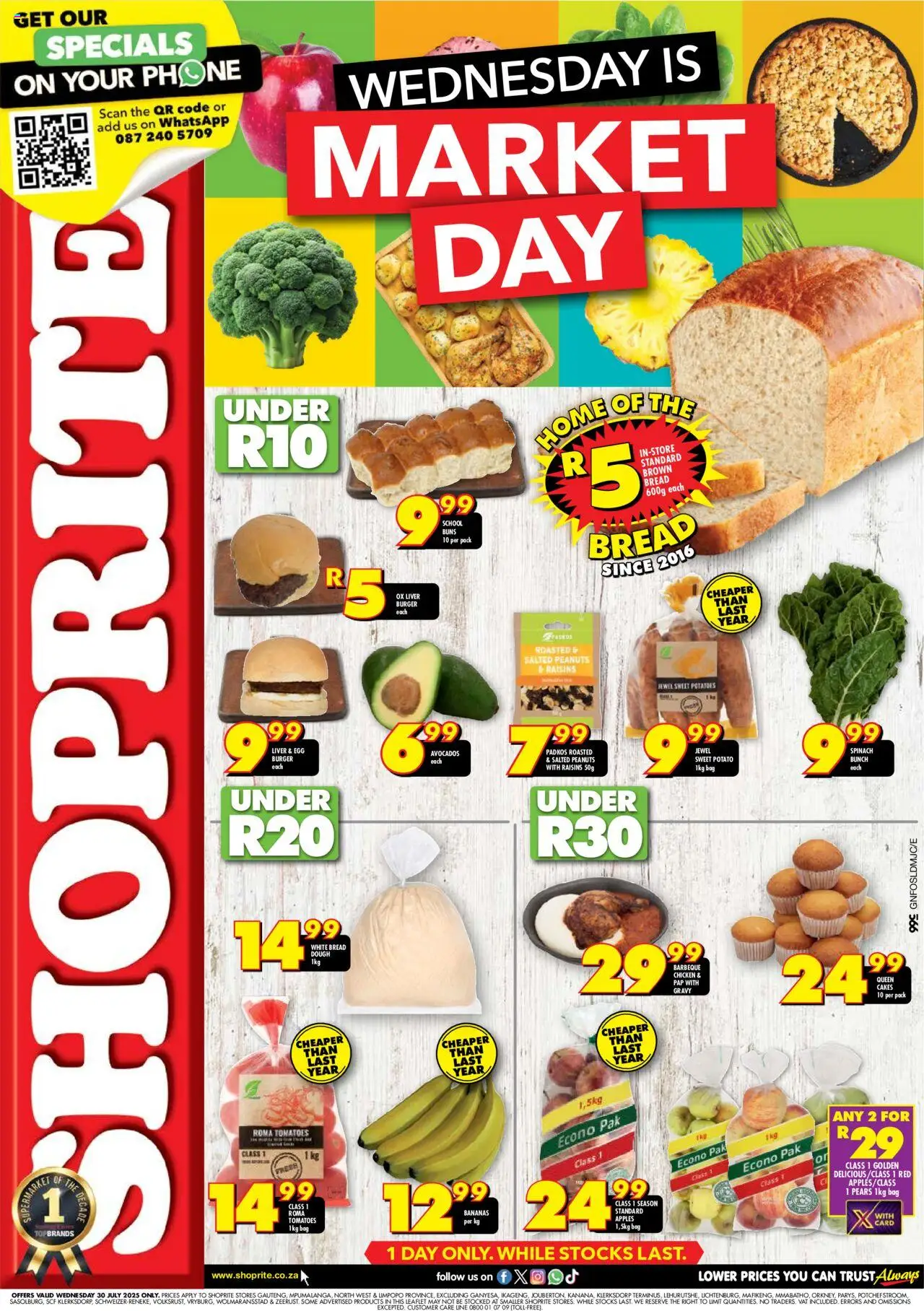 Shoprite Gauteng - Market Day Deals 30/07 - 30/07/2025 >> Catalogue