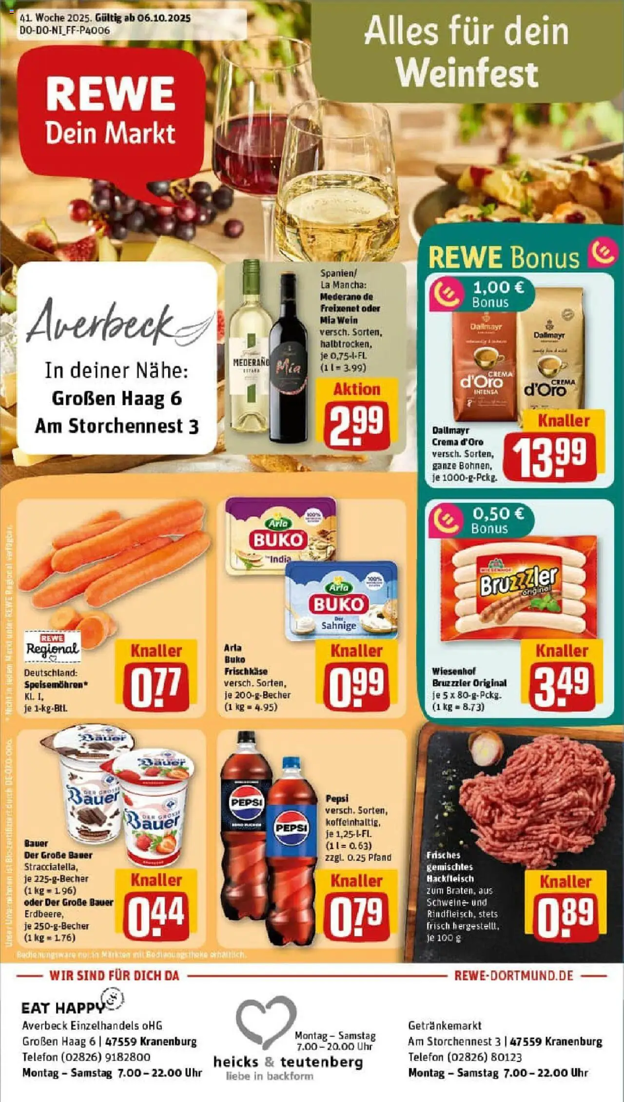 REWE Prospekt ab 06.10.2025 nächste Woche - Prospekt Kranenburg	