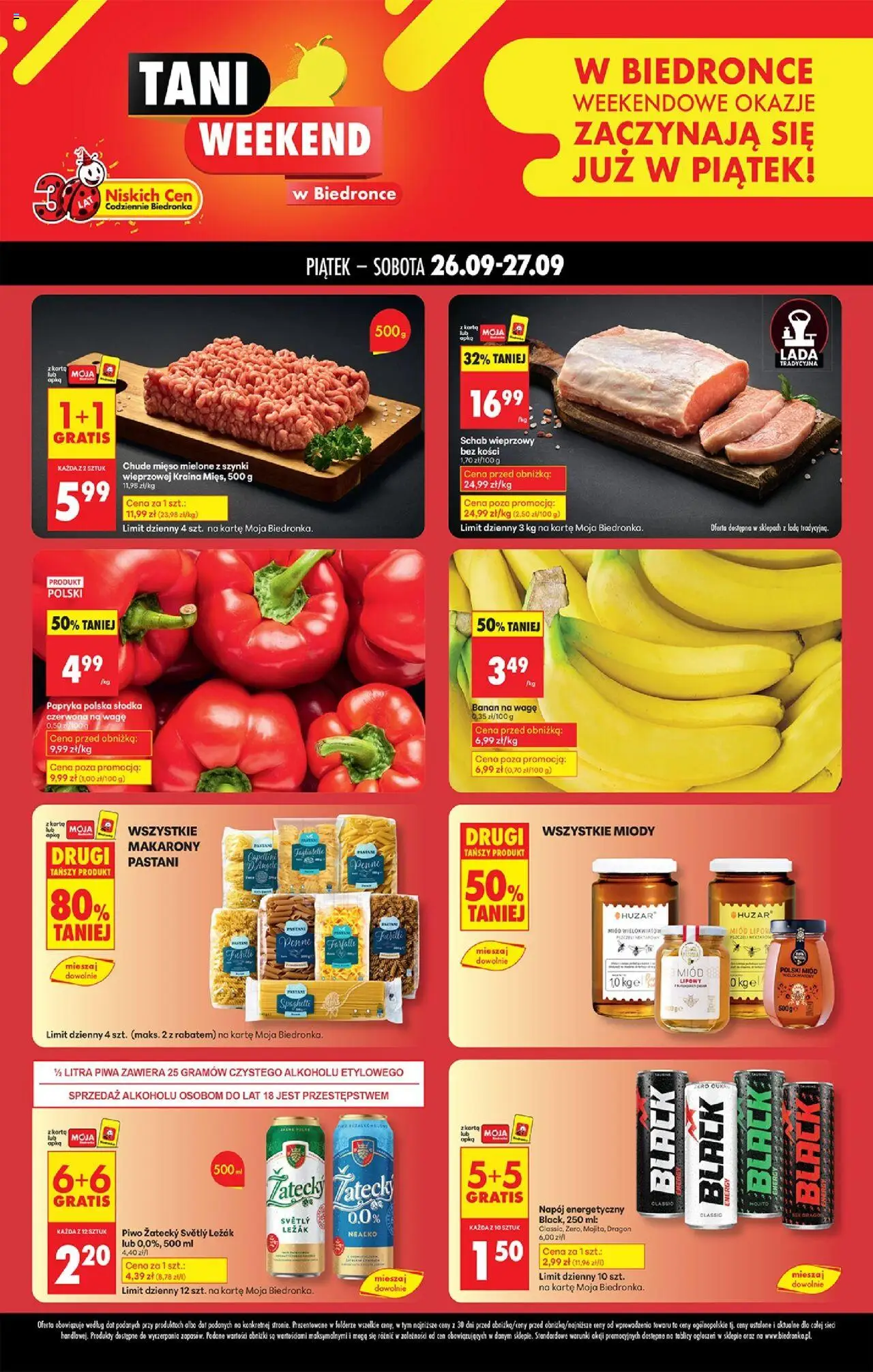 Biedronka gazetka promocyjna 26.09.2025 - "Tani weekend" - Numer strony 1