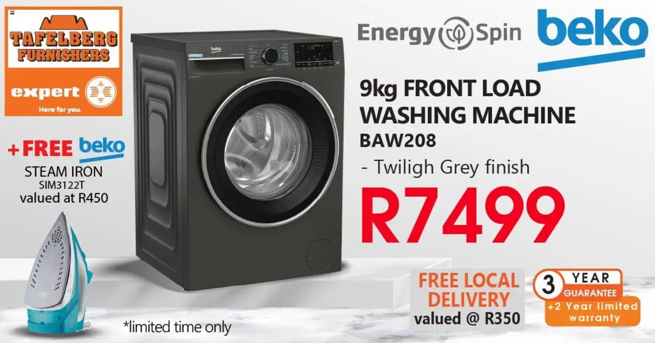 Preview of Tafelberg Furnishers flyer valid from 13/10/2025 - Washing machine, Iron
