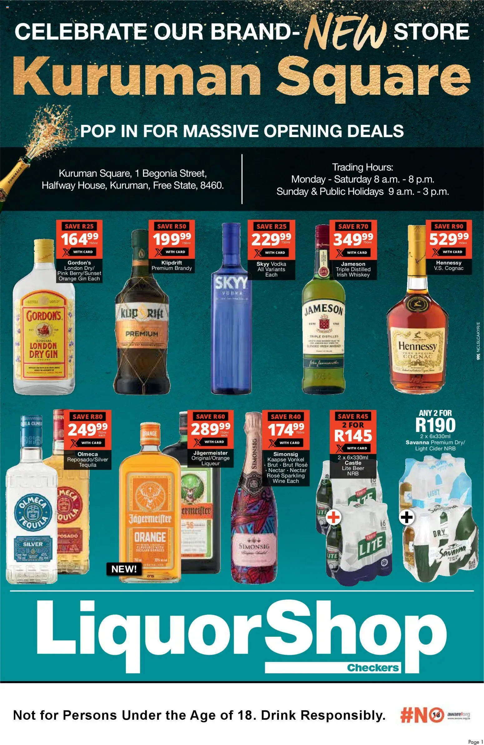 Checkers Northern Cape - LiquorShop Kuruman Square Specials 23/10 - 09/11/2025 >> Catalogue