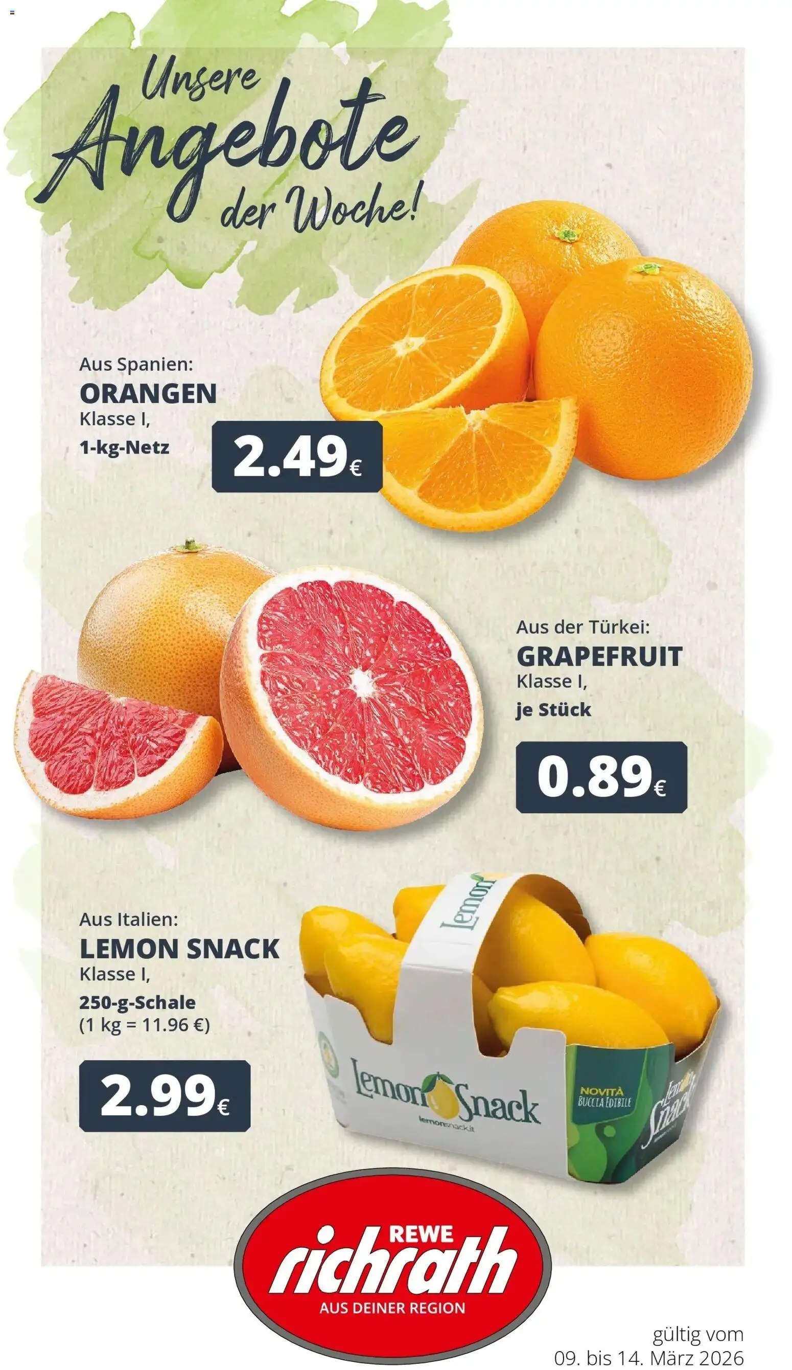Vorschau von dem Prospekt des Geschäftes Rewe, gültig ab dem 09.03.2026