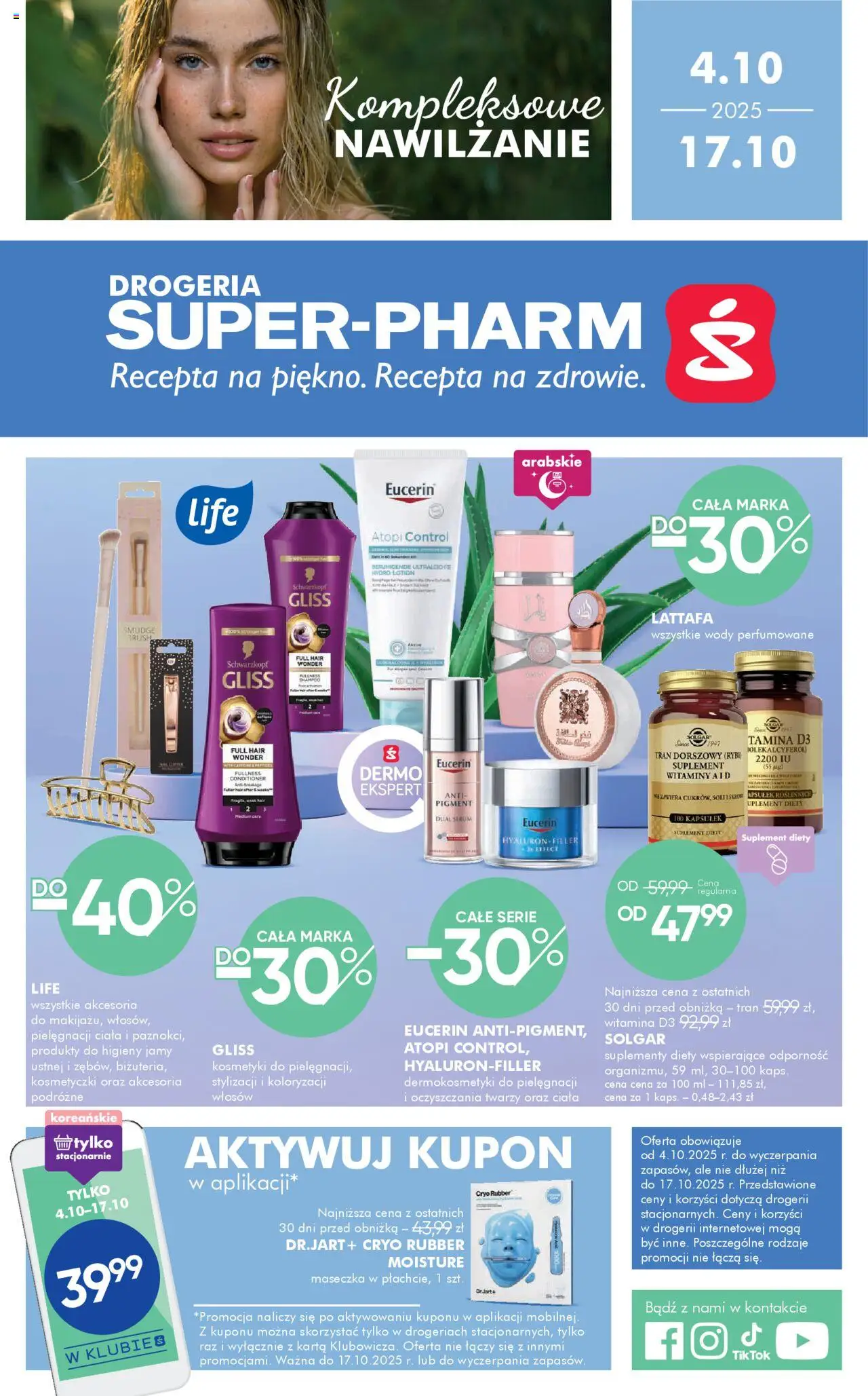 Super-pharm Gazetka od 04.10.2025 - Nowa Gazetka - Numer strony 1 - Tran, Drogeria, Kosmetyki, Karta