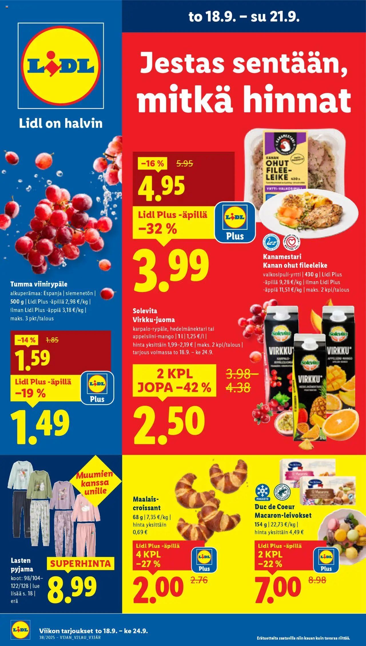 Lidl-kaupan Tarjoukset voimassa 18/09/2025 - Sivulla 1