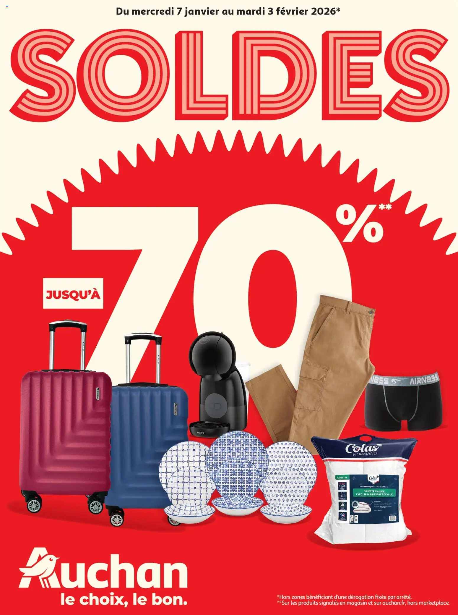Prévisualisation de Soldes : jusqu'à -70% ! du magasin Auchan formulaire valide 07/01/2026