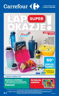 Pogląd gazetki "Łap okazje" ze sklepu Carrefour ważnej od 28.08.2025
