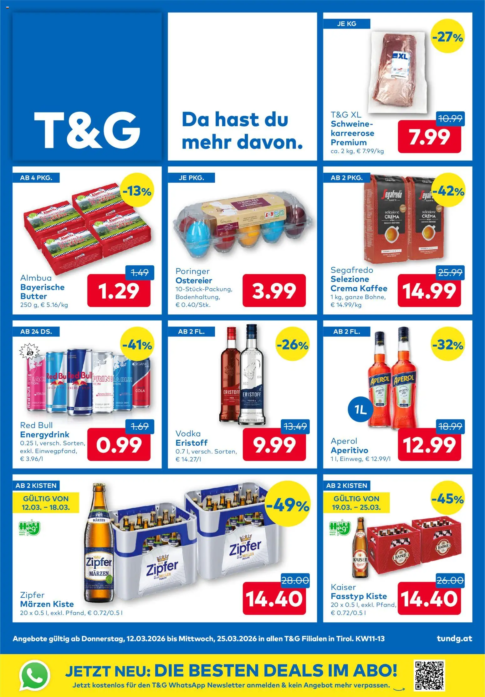 Vorschau der Angebote: T&G T&G Flugblatt gültig ab 12.03.2026 - Kaffee, Aperol, Butter