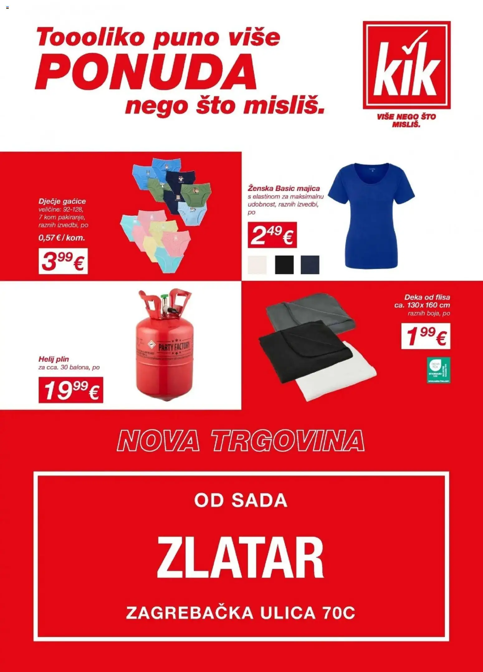 Pregled letka Nova Trgovina Zlatar trgovine Kik vrijedi od 24.03.2026