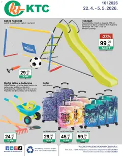 Pregled letka KTC Katalog igračke i tekstil trgovine KTC vrijedi od 22.04.2026