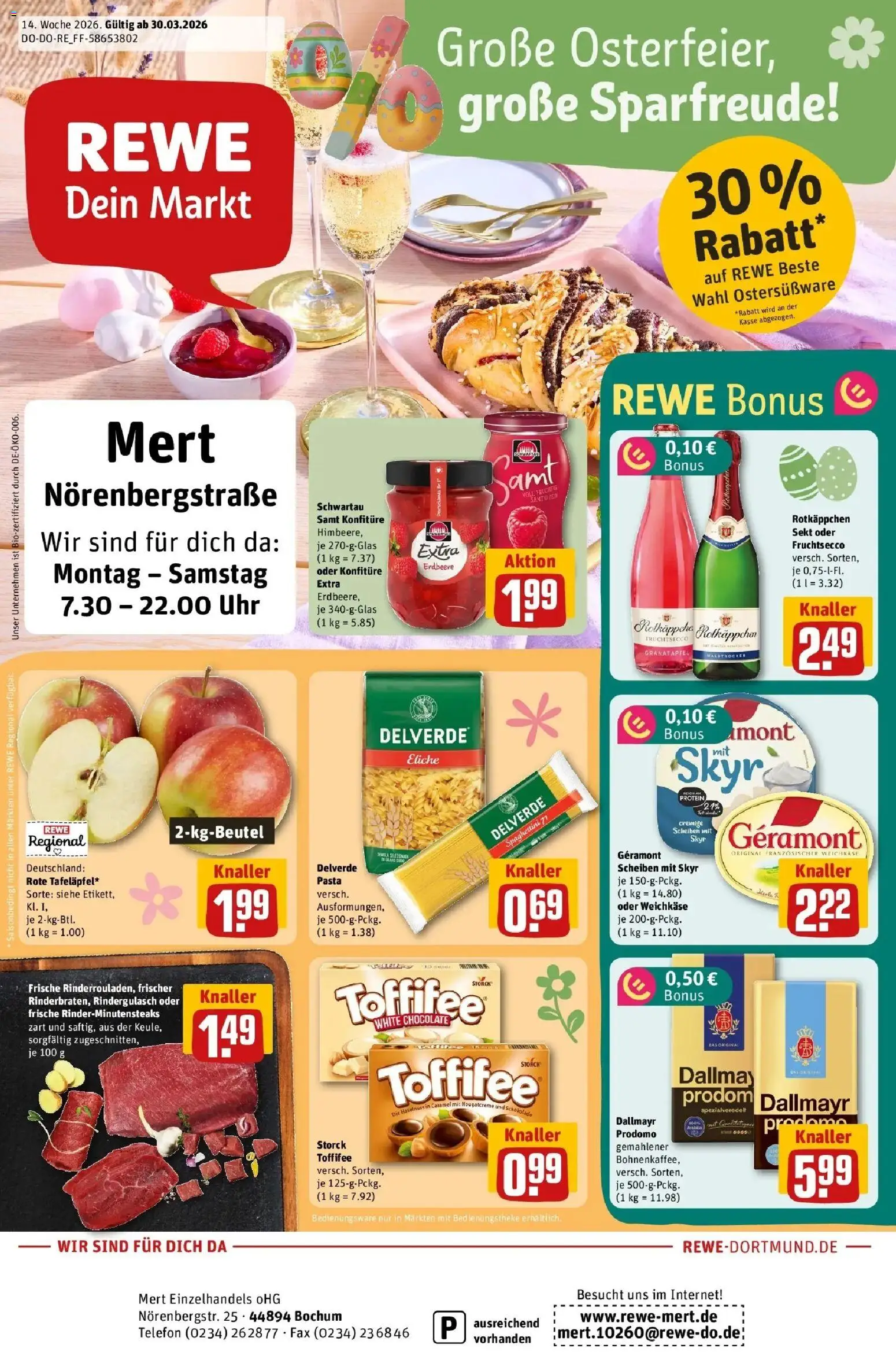 Vorschau von dem Prospekt des Geschäftes Rewe, gültig ab dem 30.03.2026