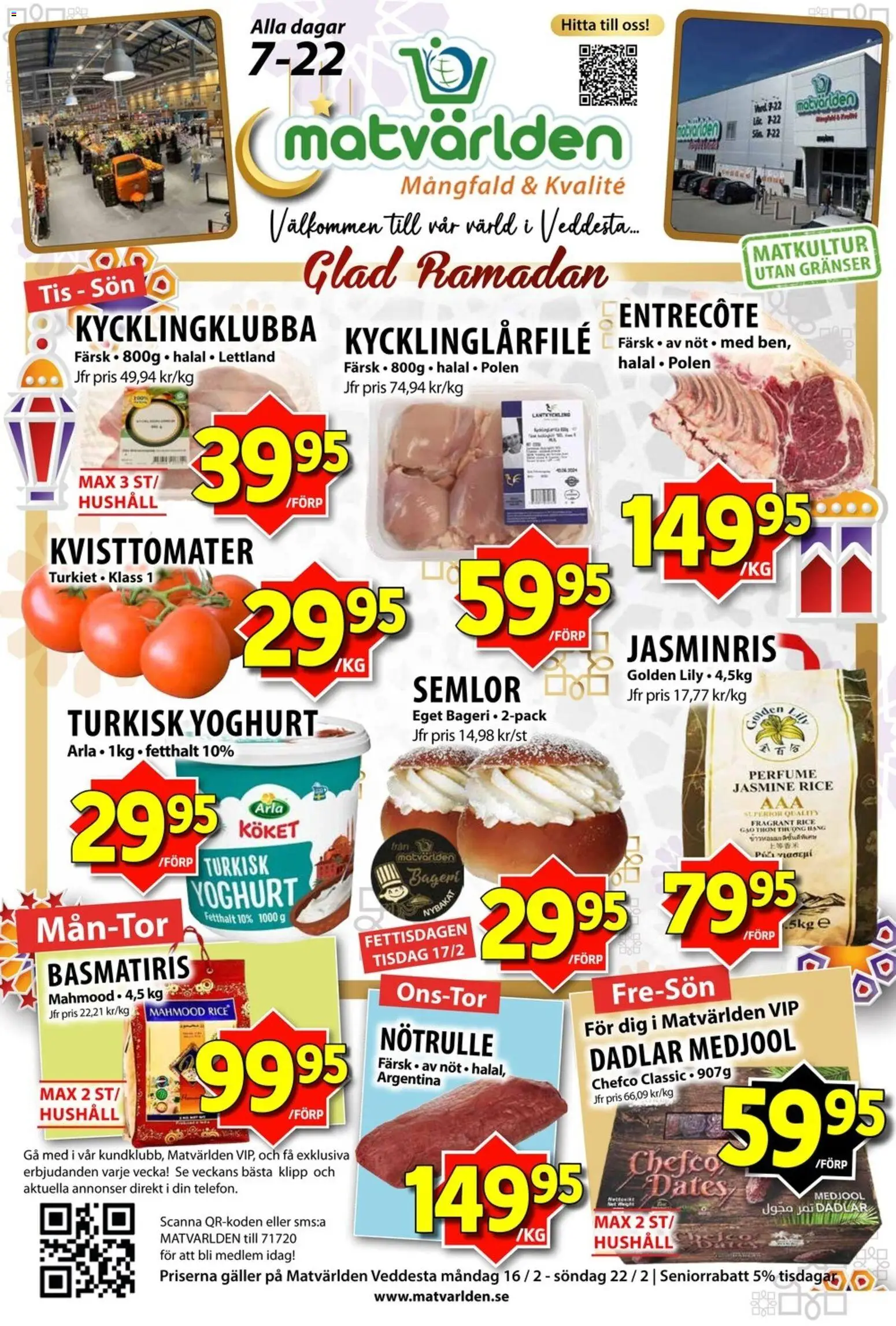 Förhandsgranska reklamblad Aktuella reklamblad Matvärlden - Veddesta från butik Matvärlden gäller från 16/02/2026