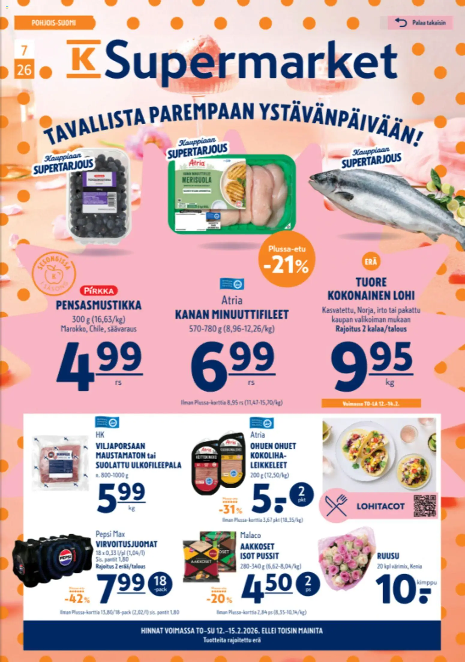 Kaupan K-Supermarket Tarjoukset esikatselu, voimassa 12/02/2026