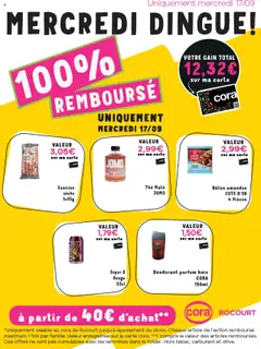 Prévisualisation de Les offres 100% remboursés chez cora Rocourt du magasin Cora formulaire valide 17/09/2025