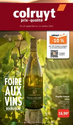 Prévisualisation de Foire aux vins bourgogne du magasin Colruyt formulaire valide 24/09/2025