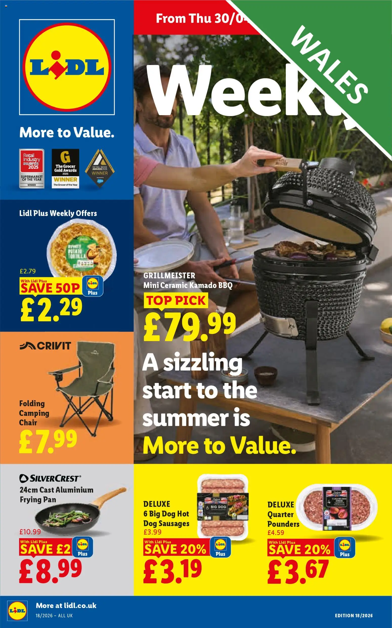 Preview of Lidl Lidl - Weekly Wales valid from 30/04/2026 - Chair, Camping chair, Sausages