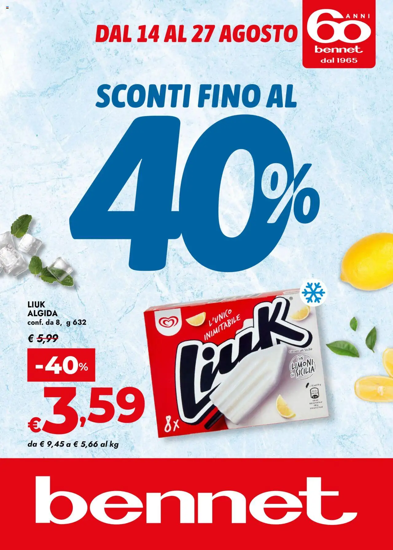 Volantino bennet valido da 14/08/2025 numero di pagina 1