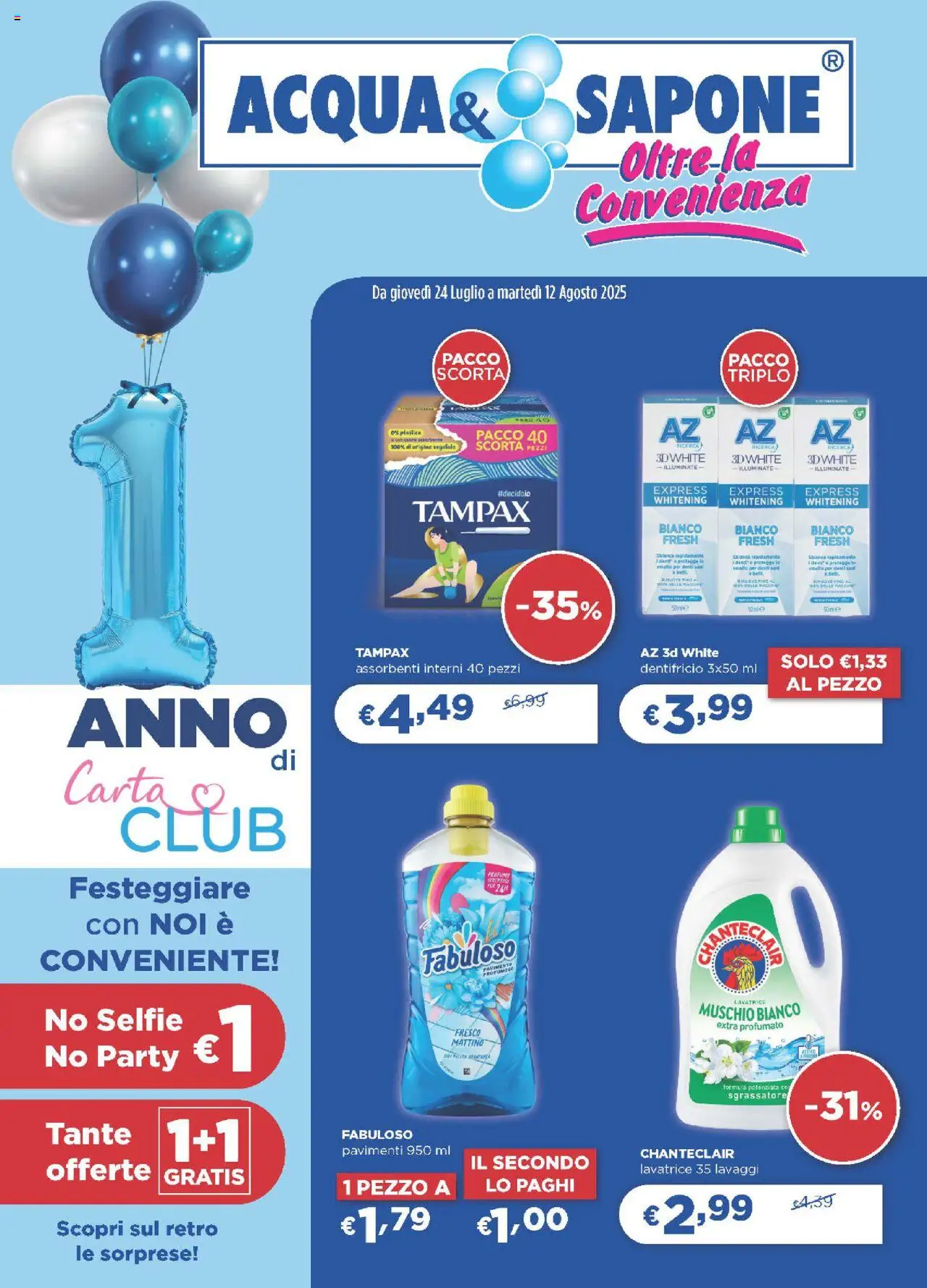 Volantino Acqua e Sapone valido da 24/07/2025 numero di pagina 1