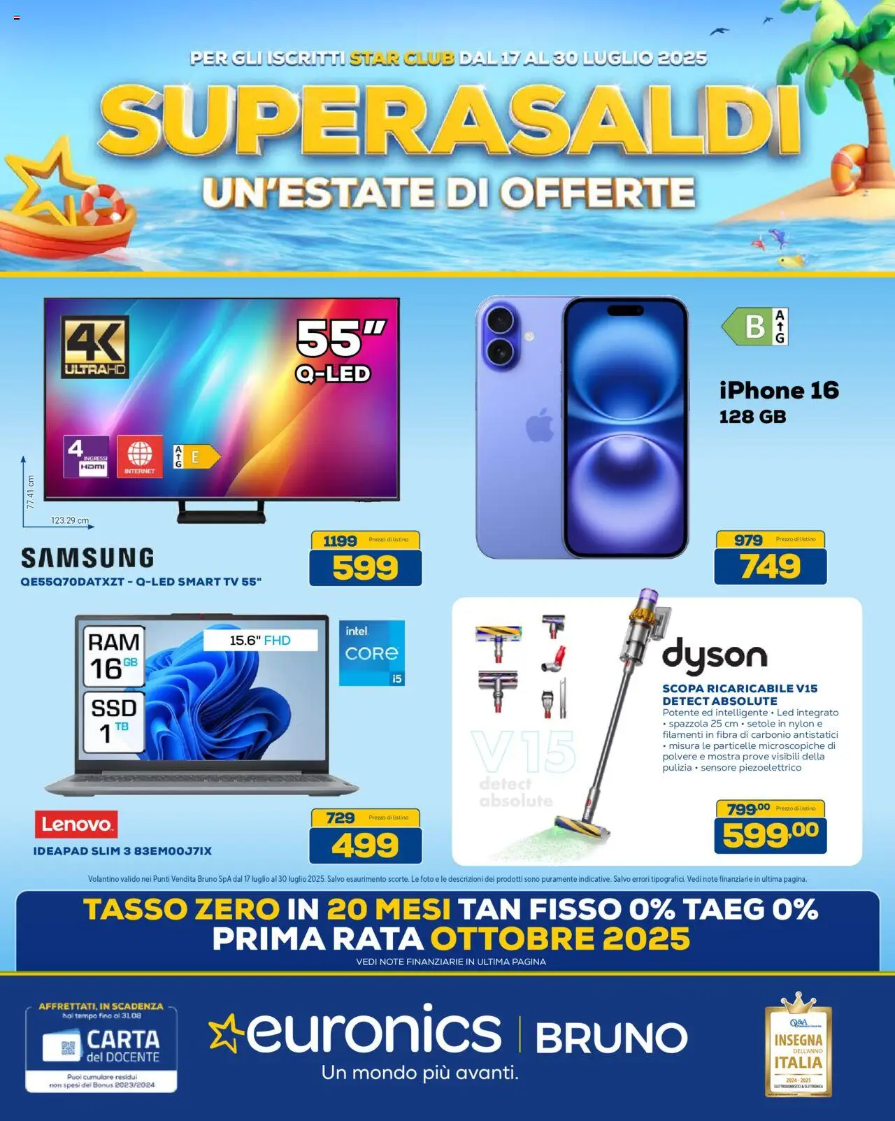 Volantino Euronics valido da 17/07/2025 numero di pagina 1