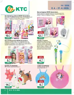 Pregled letka KTC Katalog igračke i tekstil trgovine KTC vrijedi od 08.04.2026