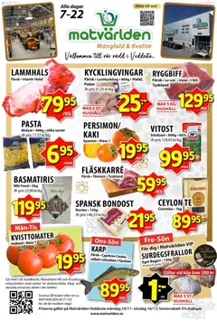 Förhandsgranska reklamblad Aktuella reklamblad Matvärlden - Veddesta från butik Matvärlden gäller från 10/11/2025