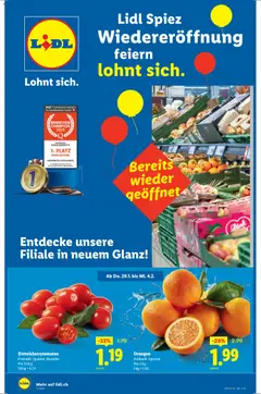 Vorschau des Merkblatts Aktionen Wiedereröffnung Spiez vom Shop Lidl gültig von 29.01.2026 bis 04.02.2026