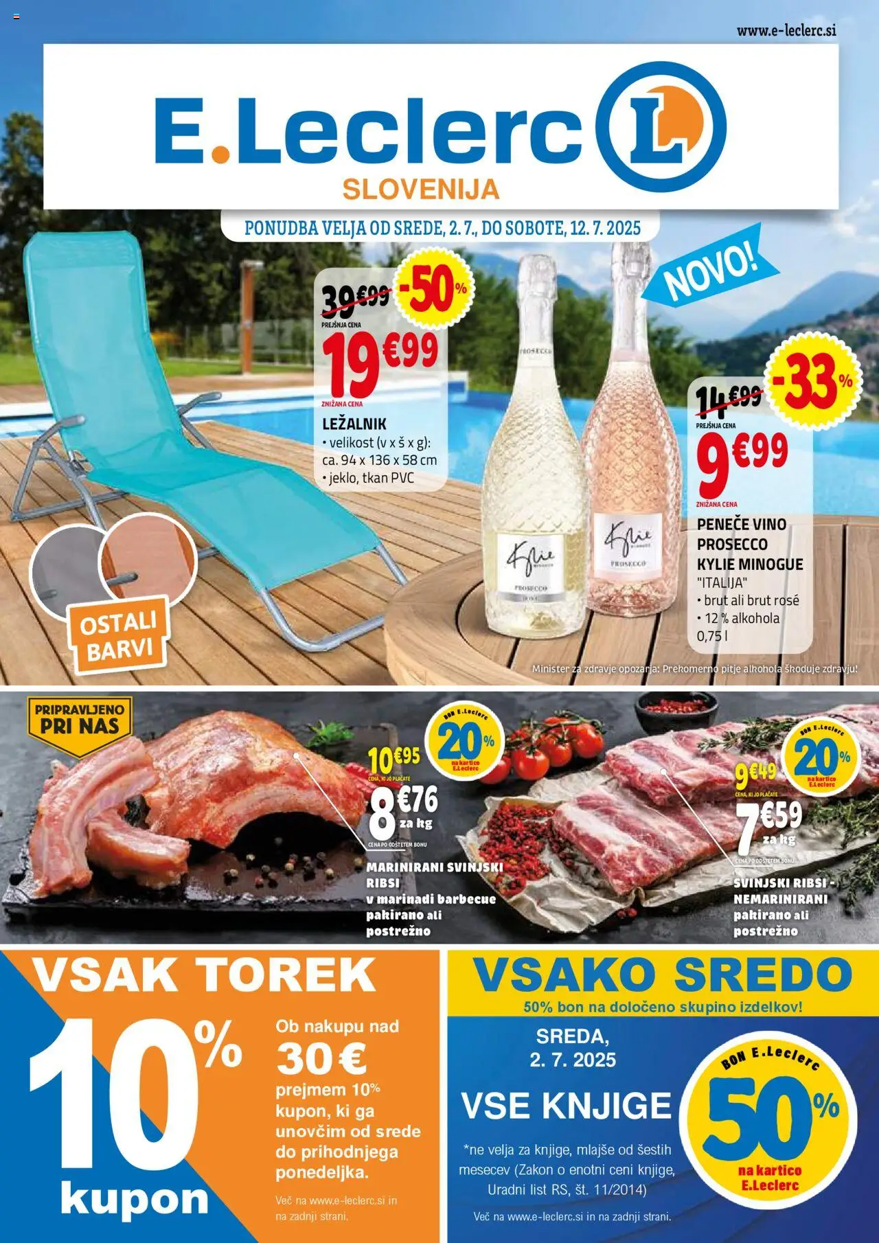 E.leclerc Katalog od 02.07.2025 - aktualna ponudba - stran 1 - Vino, Ležalnik