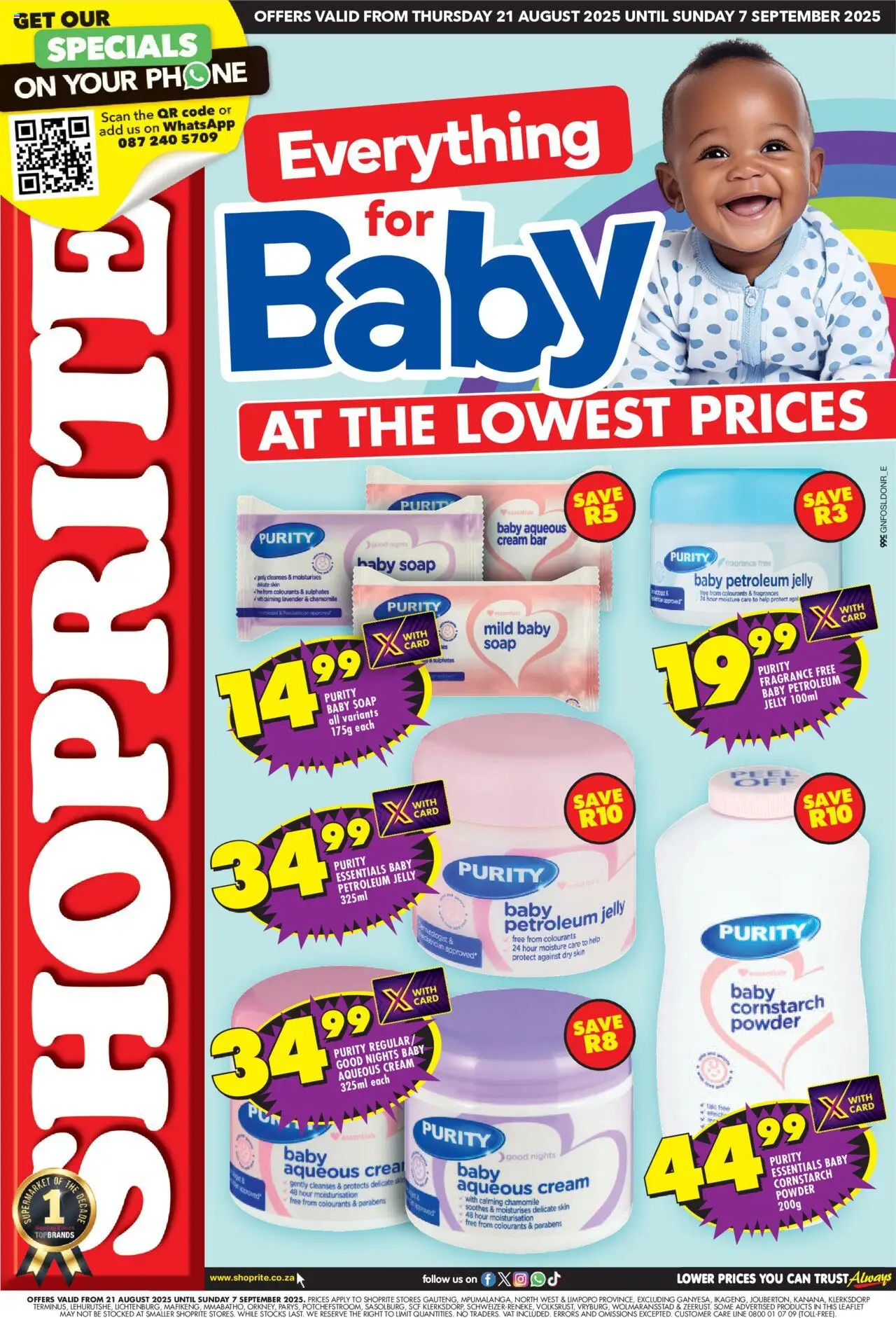 Shoprite Gauteng - Baby Savings 21/08 - 07/09/2025 >> Catalogue