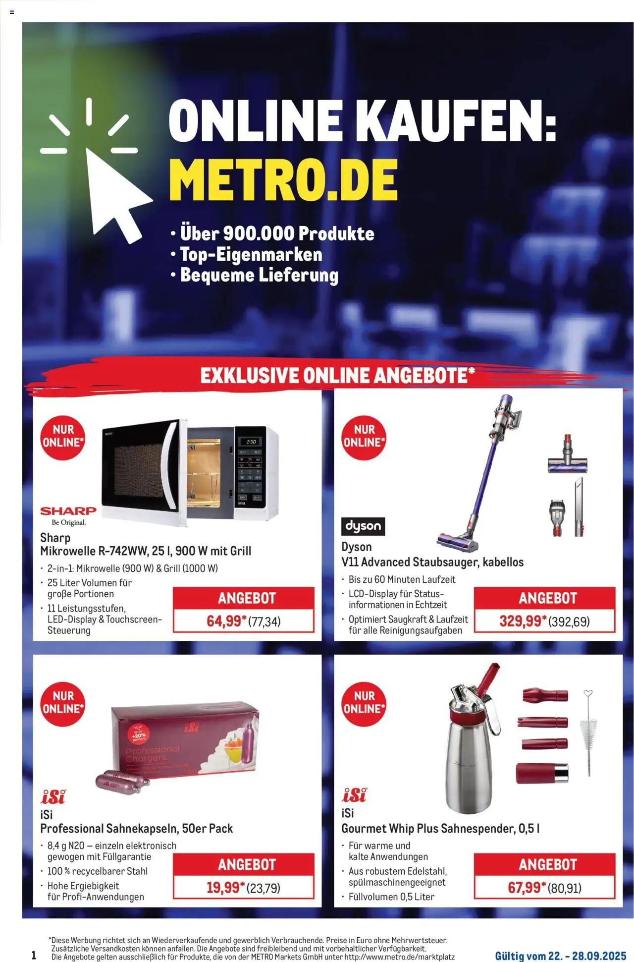 Metro Prospekt ab 22.09.2025 - Online: Wochen-Angebote