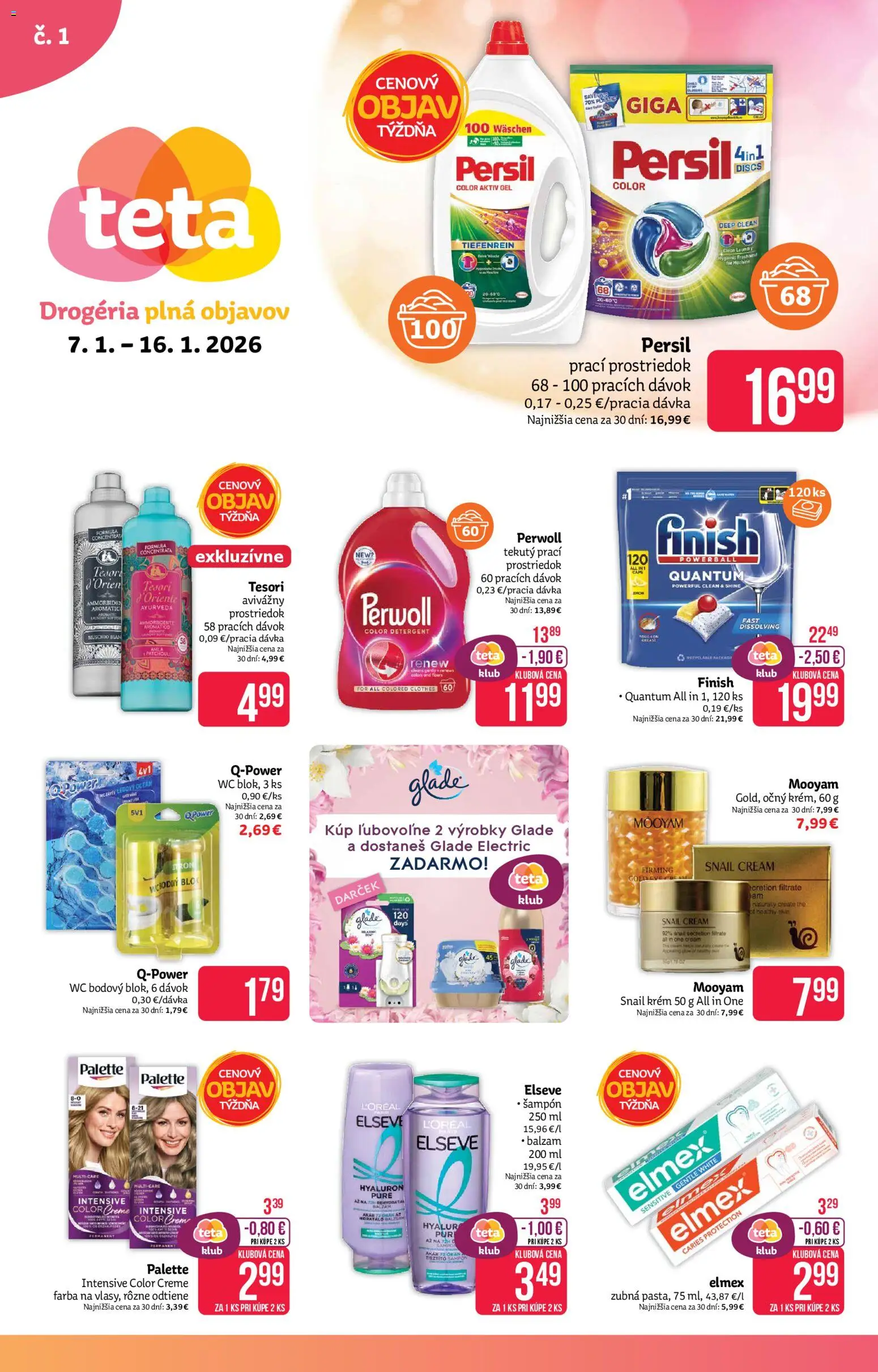 Náhľad Teta drogerie letáku platného od 07.01.2026 - Wc, Persil, Perwoll, Šampón, Krém