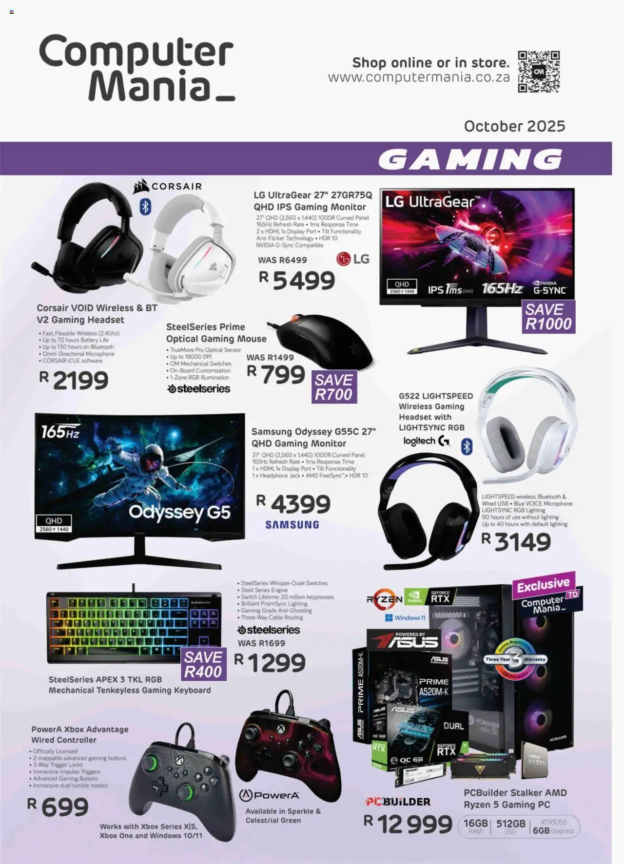 Computer Mania Gaming from 01/10 - 31/10/2025 > Promotions