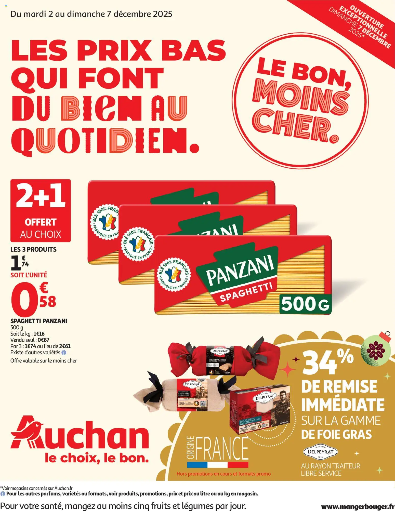 Voorbeeld van Les prix bas qui font du bien au quotidien van winkel Auchan geldig vanaf 02/12/2025
