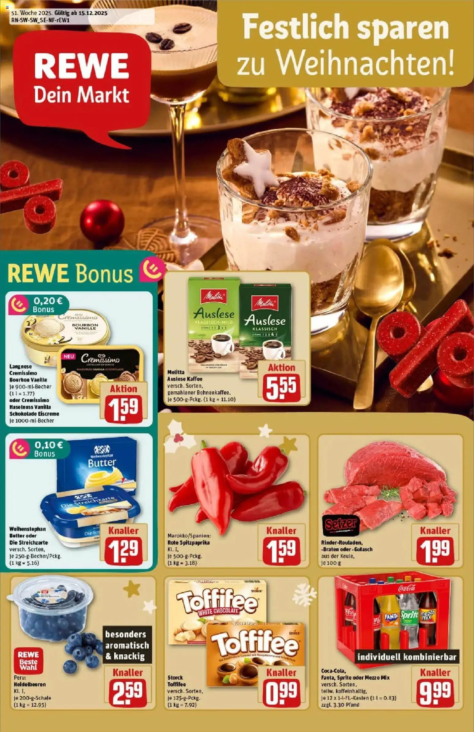 Vorschau von dem Prospekt des Geschäftes Rewe, gültig ab dem 15.12.2025