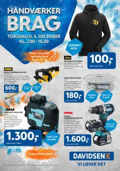 Eksempel på tilbudsavis Håndværkerbrag d. 4/12 fra butik Davidsen gyldig fra 04/12/2025