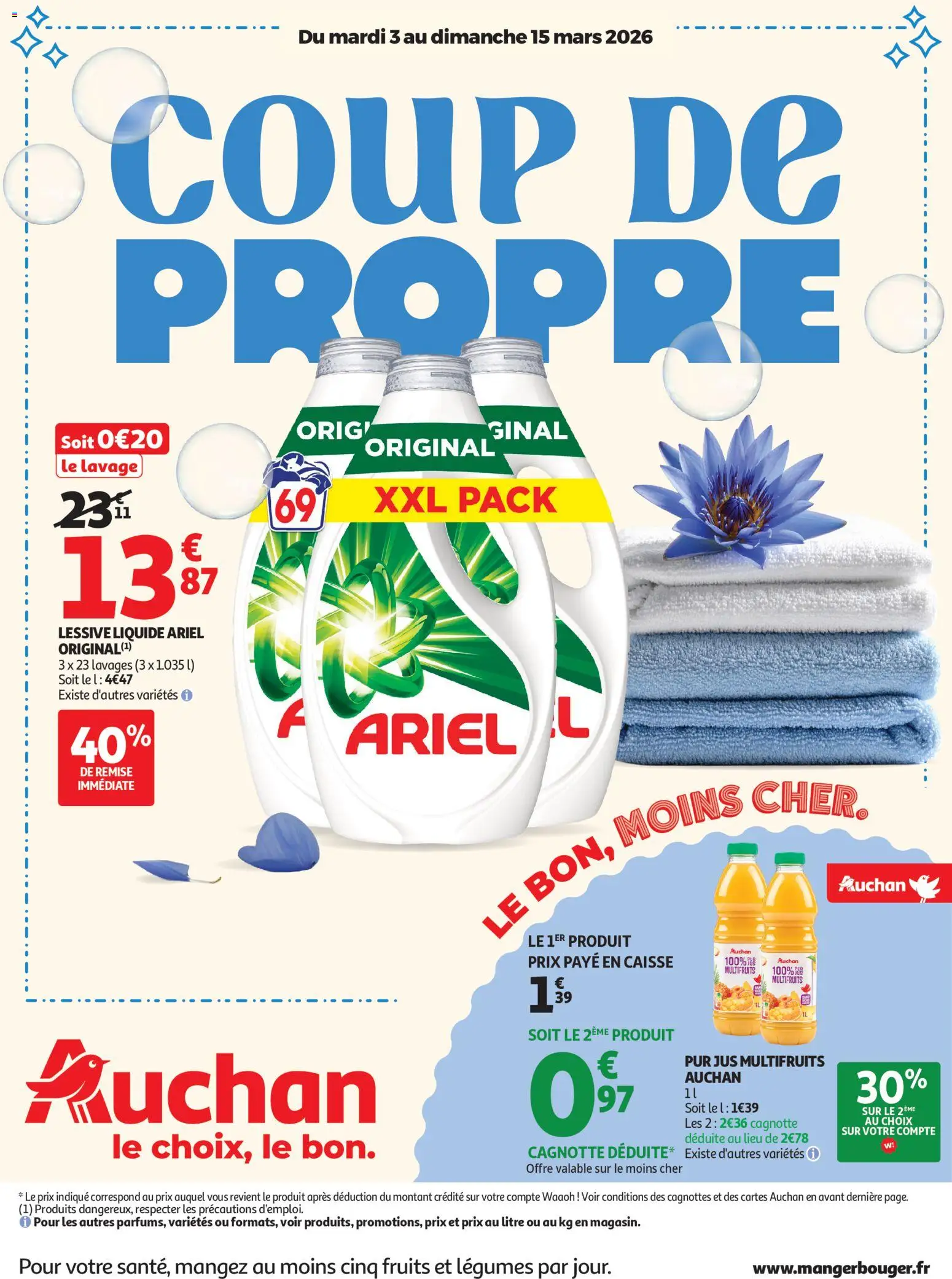 Voorbeeld van Auchan Coup de propre van winkel Auchan geldig vanaf 03/03/2026