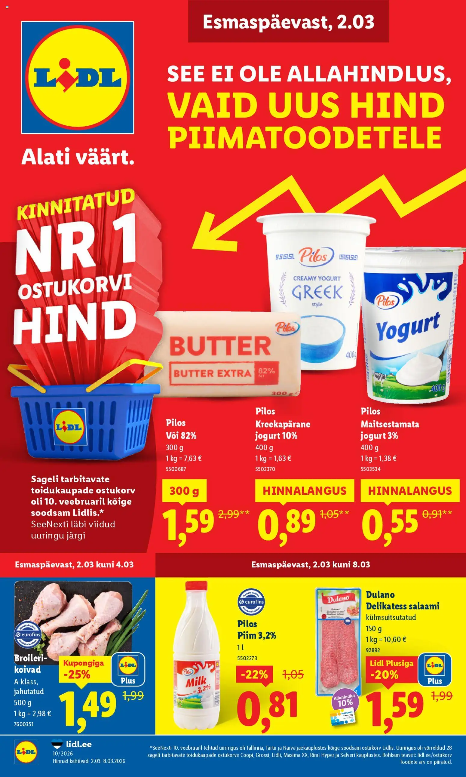 Lidl kliendilehe eelvaade alates 02.03.2026