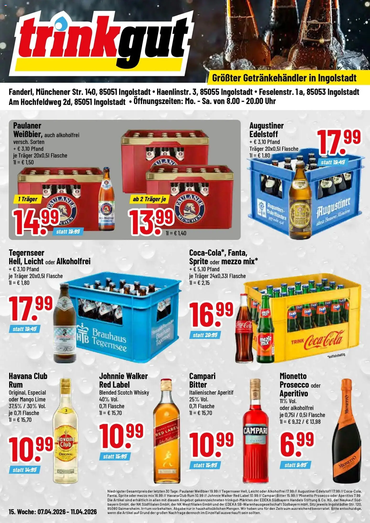 Vorschau von dem Prospekt des Geschäftes Trinkgut, gültig ab dem 05.04.2026 - Mango, Cola, Havana club, Prosecco, Campari, Sprite, Mezzo mix, Oder mezzo mix