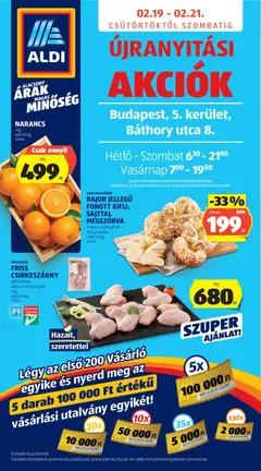 Aldi - Újranyitás: Budapest megtekintése, amely érvényes 2026.02.19.-től
