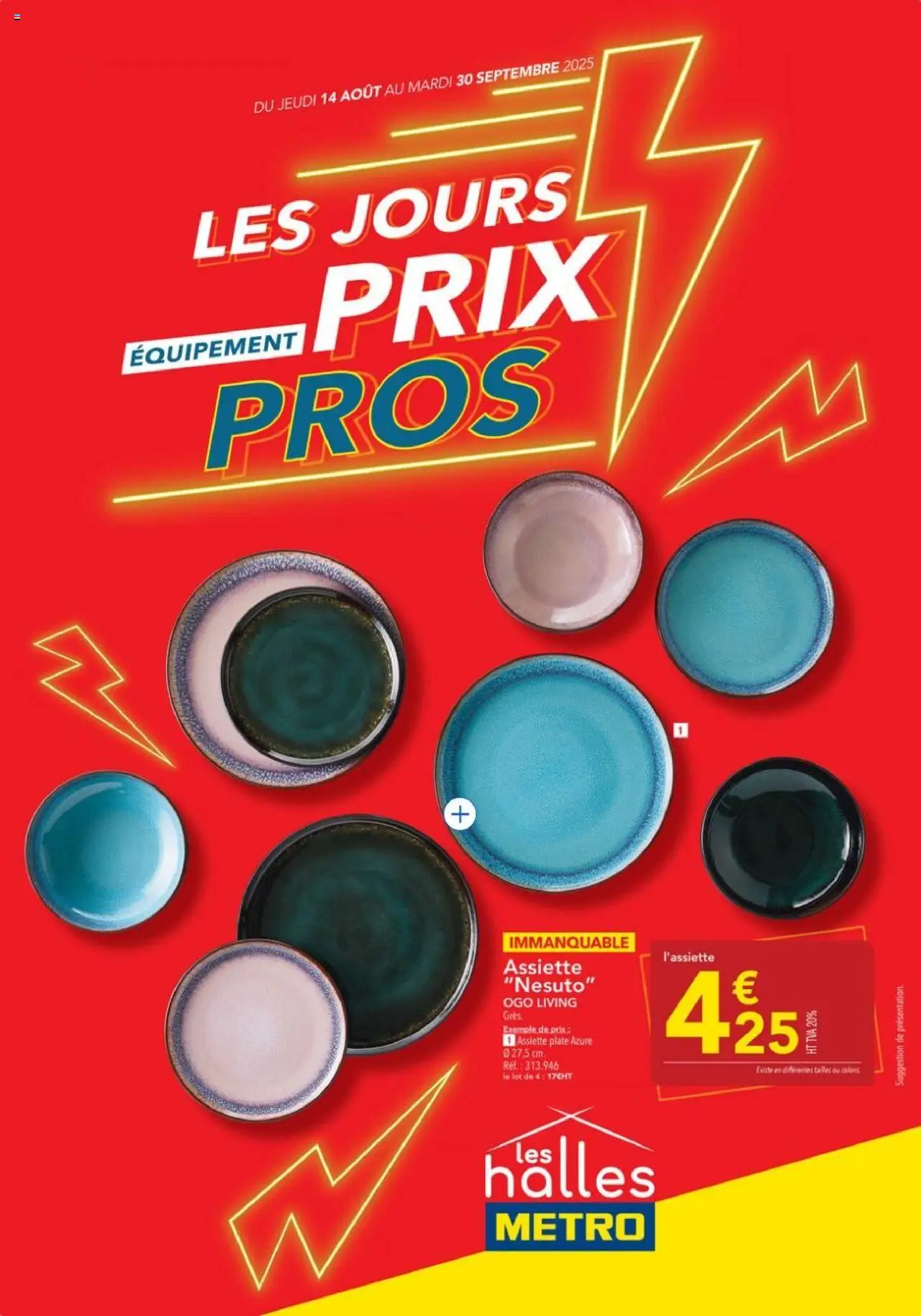 Les jours prix pros équipement de la boutique METRO valable du 14/08/2025 - Page numéro 1 - Assiette