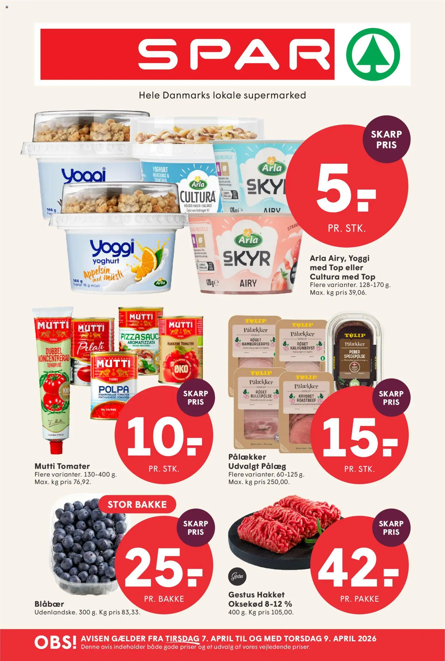 Eksempel på tilbudsavis Spar - Tilbudsavis uge 15 fra butik Spar gyldig fra 07/04/2026 - Pizza, Hamburgerryg, Pålæg, Yoghurt, Peber, Tomater, Hakkede tomater, Tomatpuré