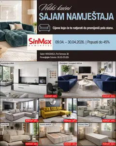 Pregled letka SinMax katalog trgovine SinMax vrijedi od 09.04.2026