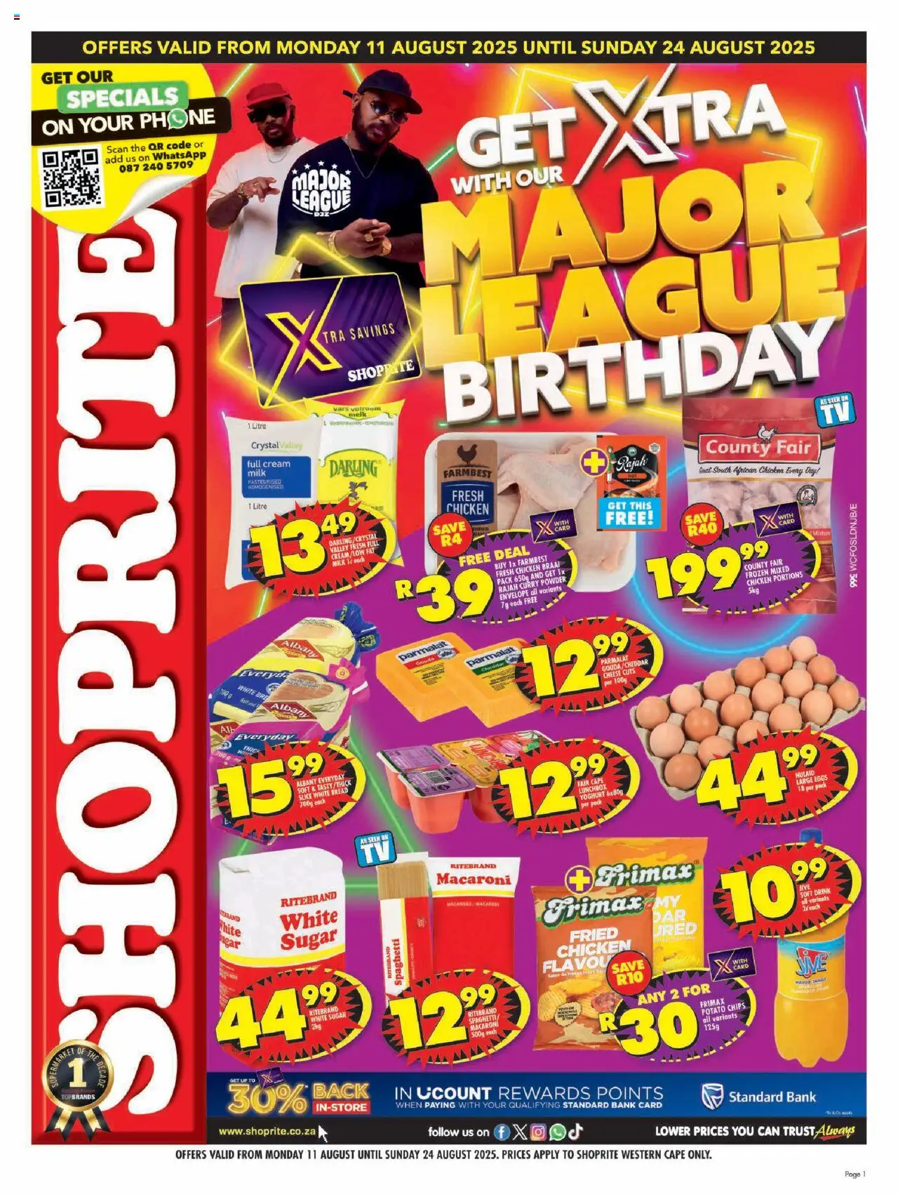 Shoprite Western Cape - Major Deals 11/08 - 24/08/2025 >> Catalogue