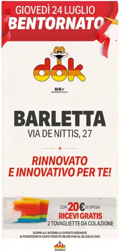 Anteprima dell'opuscolo Volantino Barletta dal negozio DOK valido da 24/07/2025