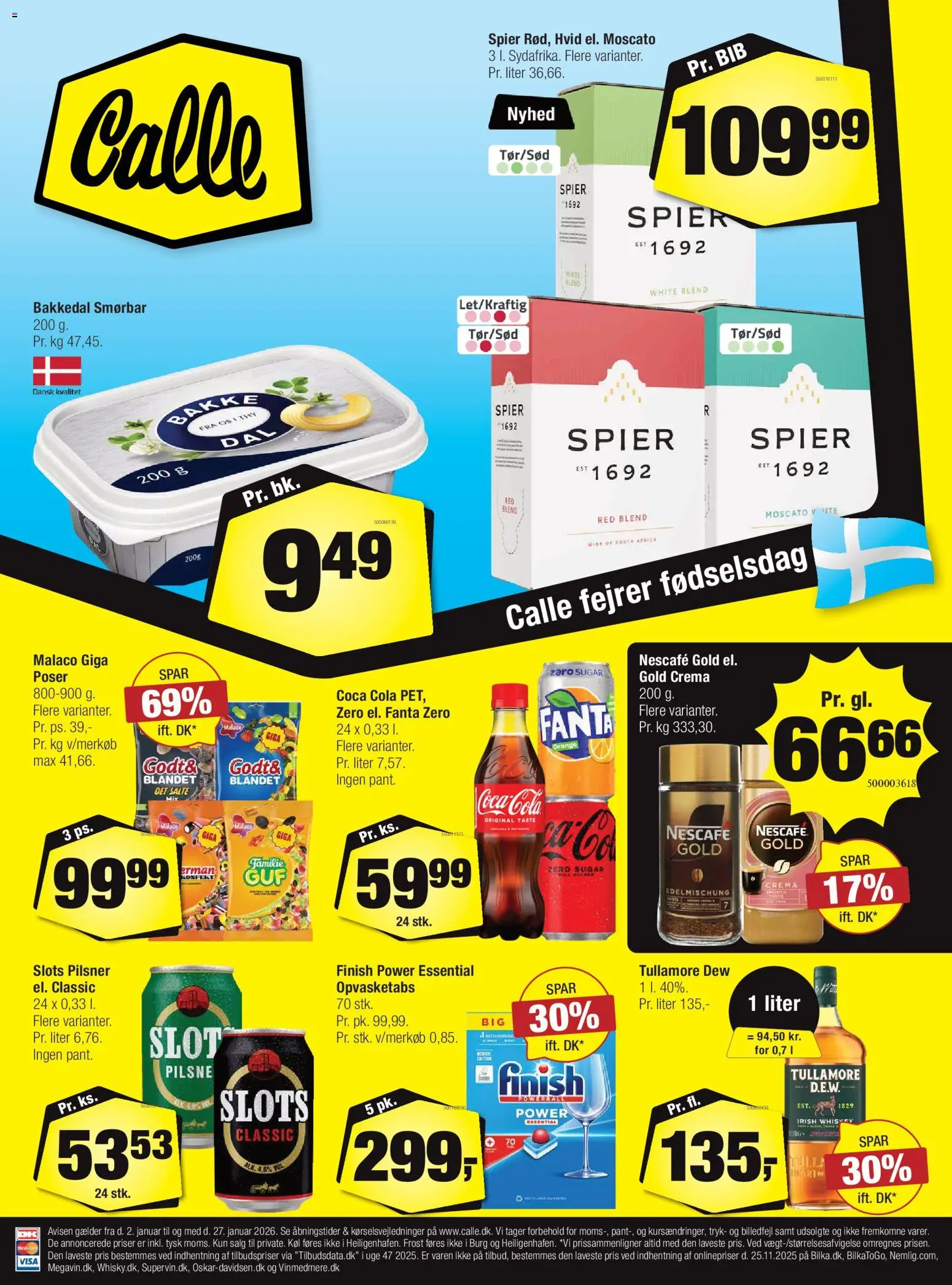 Eksempel på tilbudsavis Tilbudsavis fra butik Calle gyldig fra 02/01/2026 - Coca Cola, Cola, Fanta